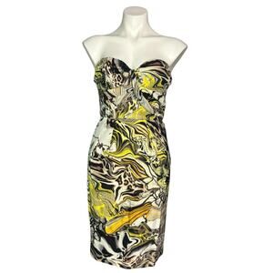 Leifsdottir Silk Strapless Dress Leopard Panther Play Size 4 Sexy NYE